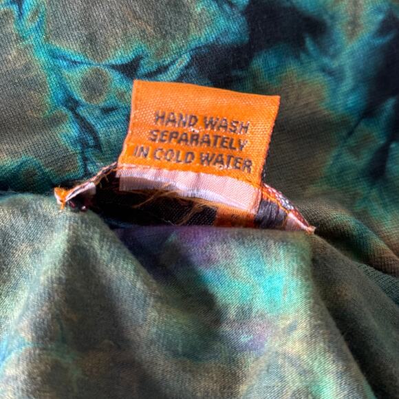 Multicolor Tie Dye Butterfly Flutter Sleeve Top Hippie Boho Fairy Grunge M - Picture 4 of 4